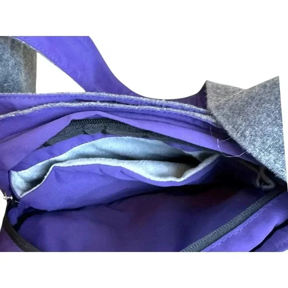 Speck A-Line Bag for iPad and Netbooks Grey and Purple Felt LOTS of pockets NWOT